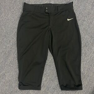 Nike Softball Pants Womens Large 32x17 Team Engineered Black Knickers